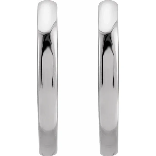 Thumbnail: 14K White Gold 12.5 mm Huggie Hoop Earrings