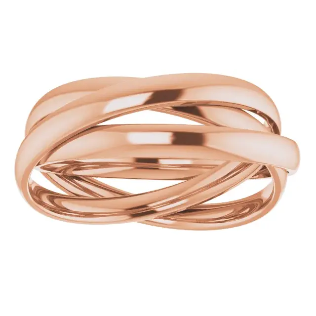 Thumbnail: 14K Rose Gold Three Band Rolling Ring