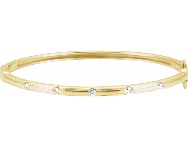 14K Gold 1/4 CTW Natural Diamond Bangle Bracelet