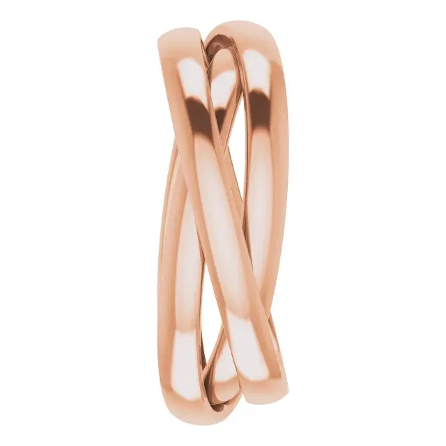 Thumbnail: 14K Rose Gold Three Band Rolling Ring