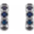 14K White Gold Sapphire Huggie Earrings