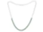 14K White Gold 3.50Ct Emerald Half Tennis Necklace with Paperclip Chain