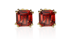 Elevate Your Look with 14k Yellow Gold Garnet Stud Earrings