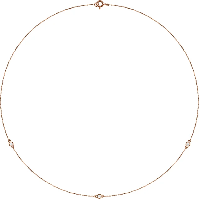 Thumbnail: 14K Gold 1/5 CTW Natural Diamond 3-Station 18" Necklace