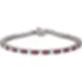 14K White Gold Natural Ruby & 2 1/3 CTW Natural Diamond 7" Bracelet