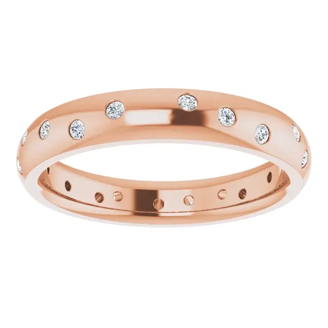 Thumbnail: 14K Rose Gold 1/4 CTW 4 mm Men's Diamond Scattered Band