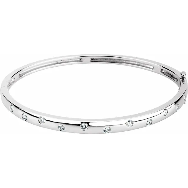 Thumbnail: 14K White Gold 1/2 CTW Diamond Bangle Bracelet