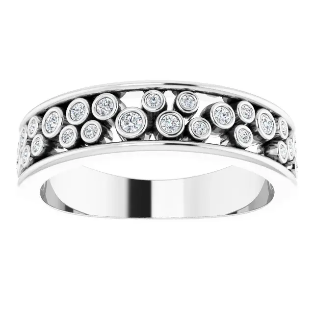 14K White Gold 1/5 CTW Natural Diamond Wedding Band