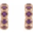 Thumbnail: 14K Rose Gold Alexandrite Huggie Earrings