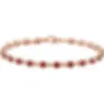 14K Rose Gold Natural Mozambique Garnet 7 1/4" Line Bracelet