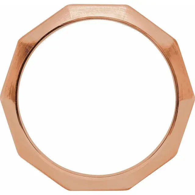 Thumbnail: 14K Rose Gold 3 mm Geometric Decagon Men's Wedding Band