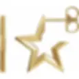 14K Yellow Gold Star Huggie Earrings