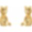 14K Yellow Gold Cat Earrings