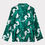 Thumbnail: Holly tropical green silk long-sleeves and long pants pajama set.