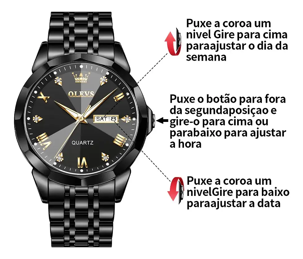 Miniatura: Olevs Relógio Masculino A Prova D'água Quartzo 9931