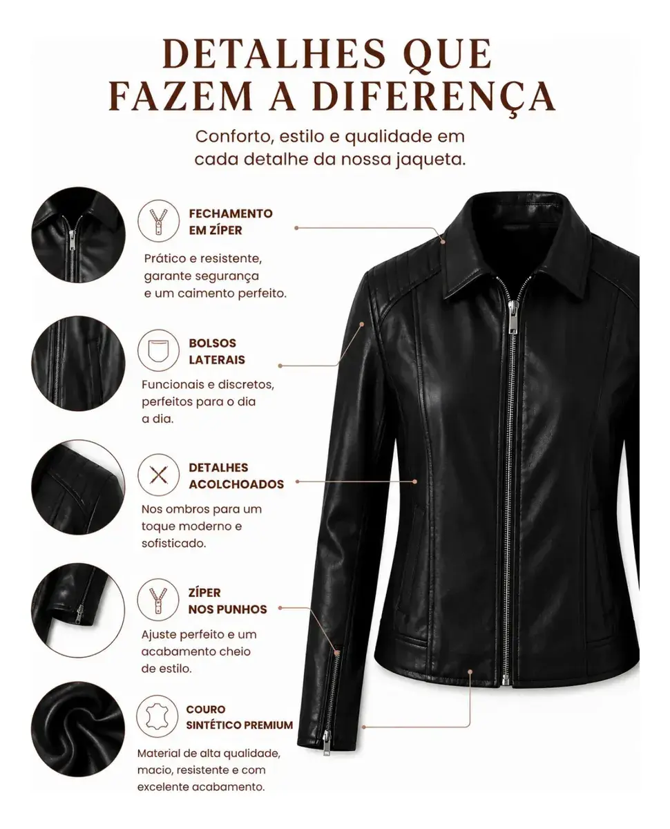 Miniatura: Jaqueta Couro Sintético, Tendência Inverno, Moda Blogueira
