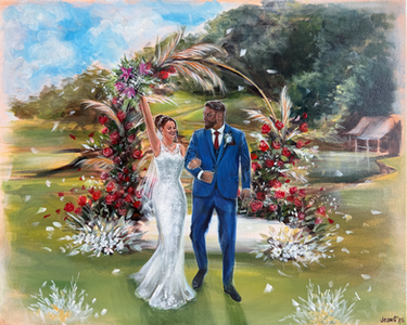 Live Wedding Painting by JeanC