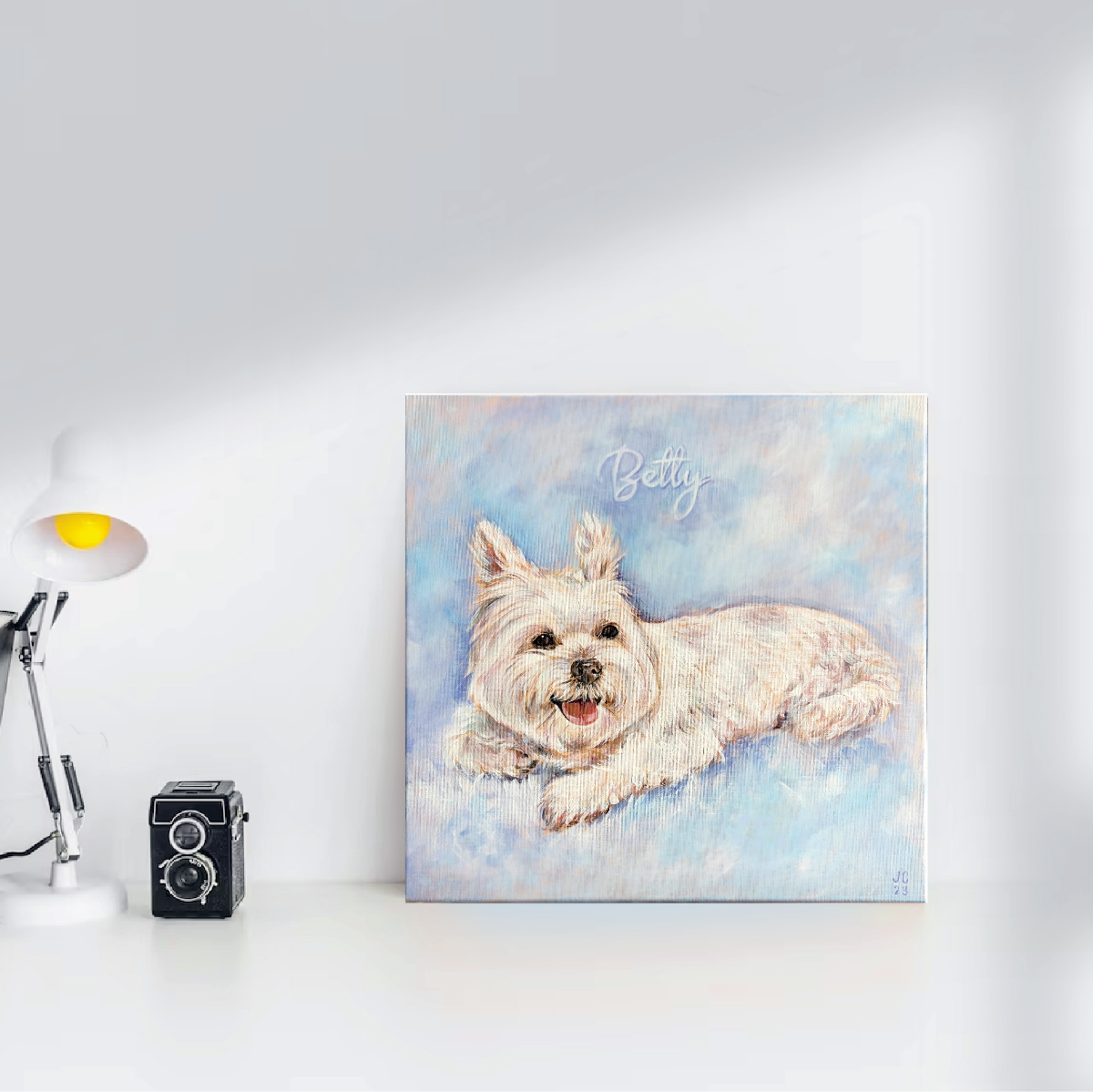 Custom Pet Portrait Painting 40x40cm