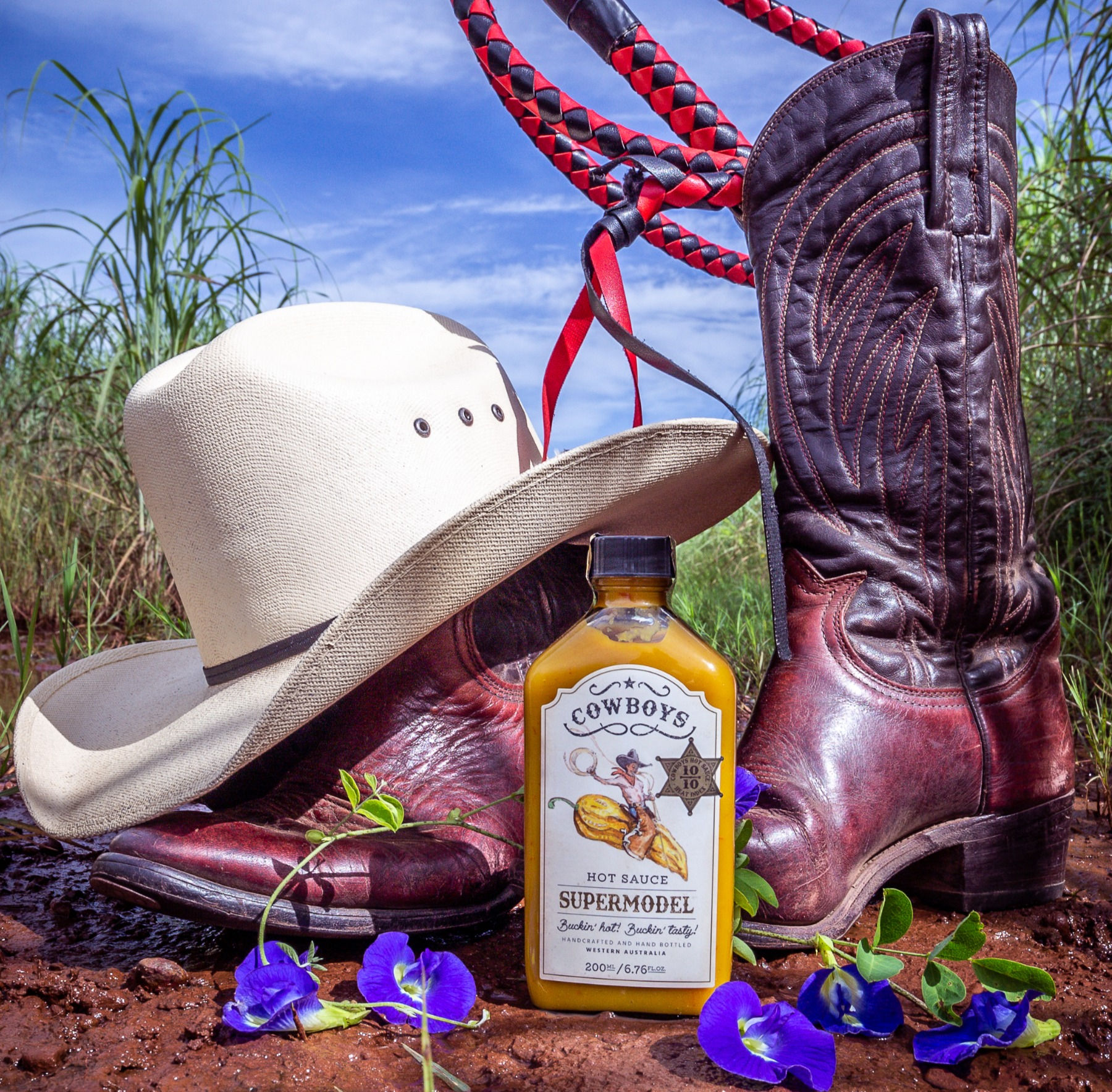 This is a picture of the Supermodel hot sauce by Cowboy Hot sauce