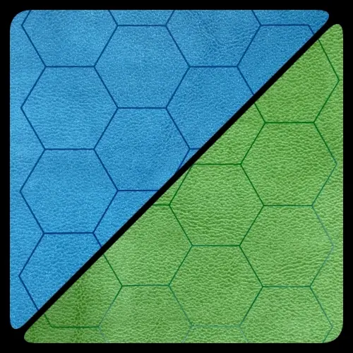 Battlemat | 1" Hex Reversible Blue/Green | 26"X23.5"