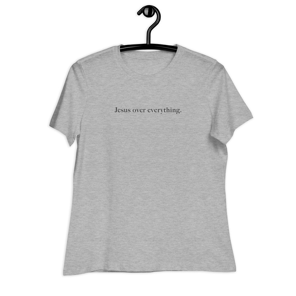 Thumbnail: Women's Relaxed "Jesus Over Everything" T-Shirt (front only)
