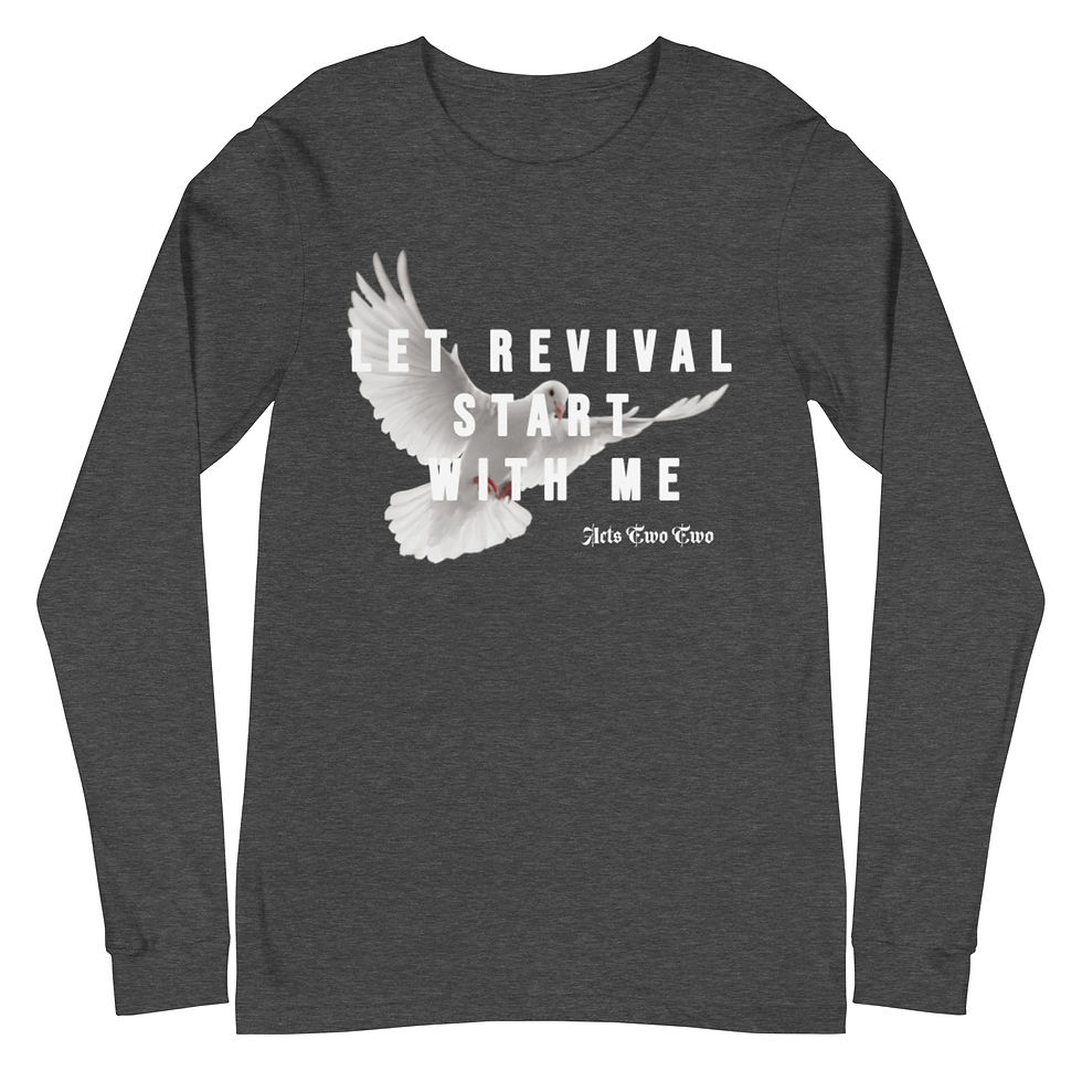 Thumbnail: Unisex Long Sleeve Revival Starts With Me/Jesus Over Everything Tee