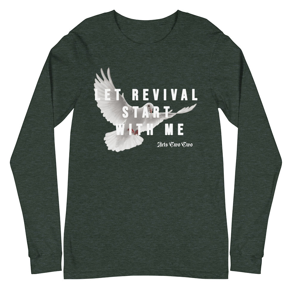 Thumbnail: Unisex Long Sleeve Revival Starts With Me/Jesus Over Everything Tee
