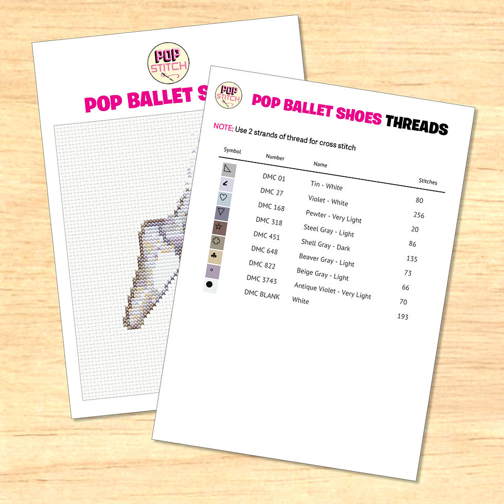 Thumbnail: POP Ballet Shoes Digital Cross Stitch Pattern Instant Download