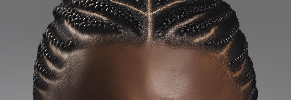 AI close-up of cornrows