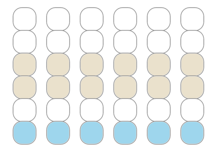 blue, tan, and white bead pattern