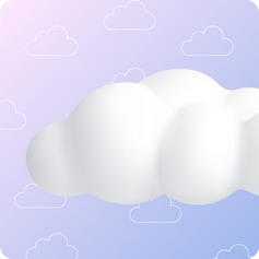 3D cloud in a gradient sky
