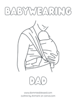 Babywearing Dad Coloring Page