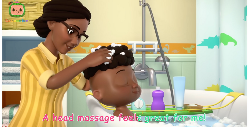 Cody's mom washes cody's hair