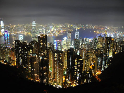 View from Victoria Peak at Night (Hong Kong)