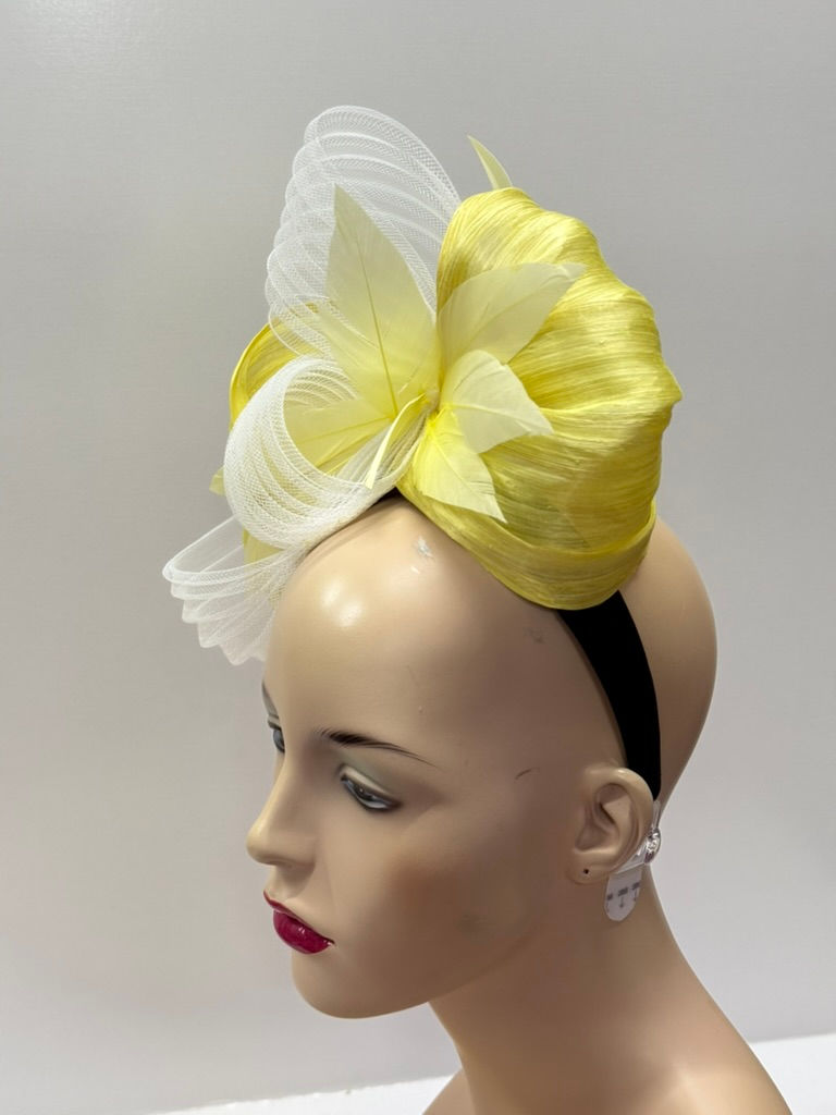Thumbnail: TIA - Yellow Pleated Bow Headpiece