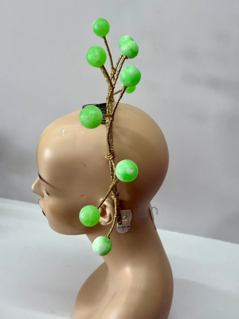 Thumbnail: GRETA - Green Bead Abstract Headpiece
