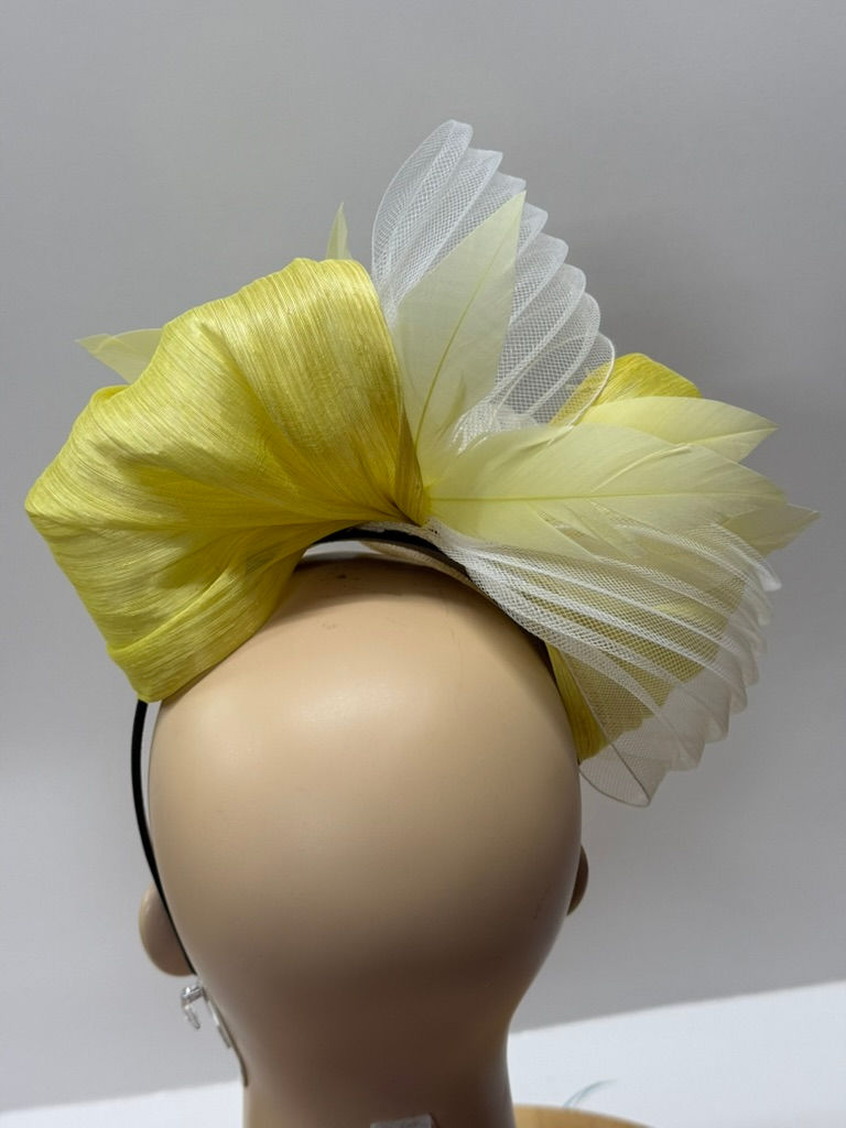 Thumbnail: TIA - Yellow Pleated Bow Headpiece