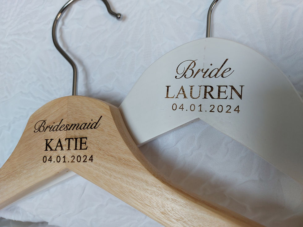 Thumbnail: Wedding Hangers -White or Natural Wood