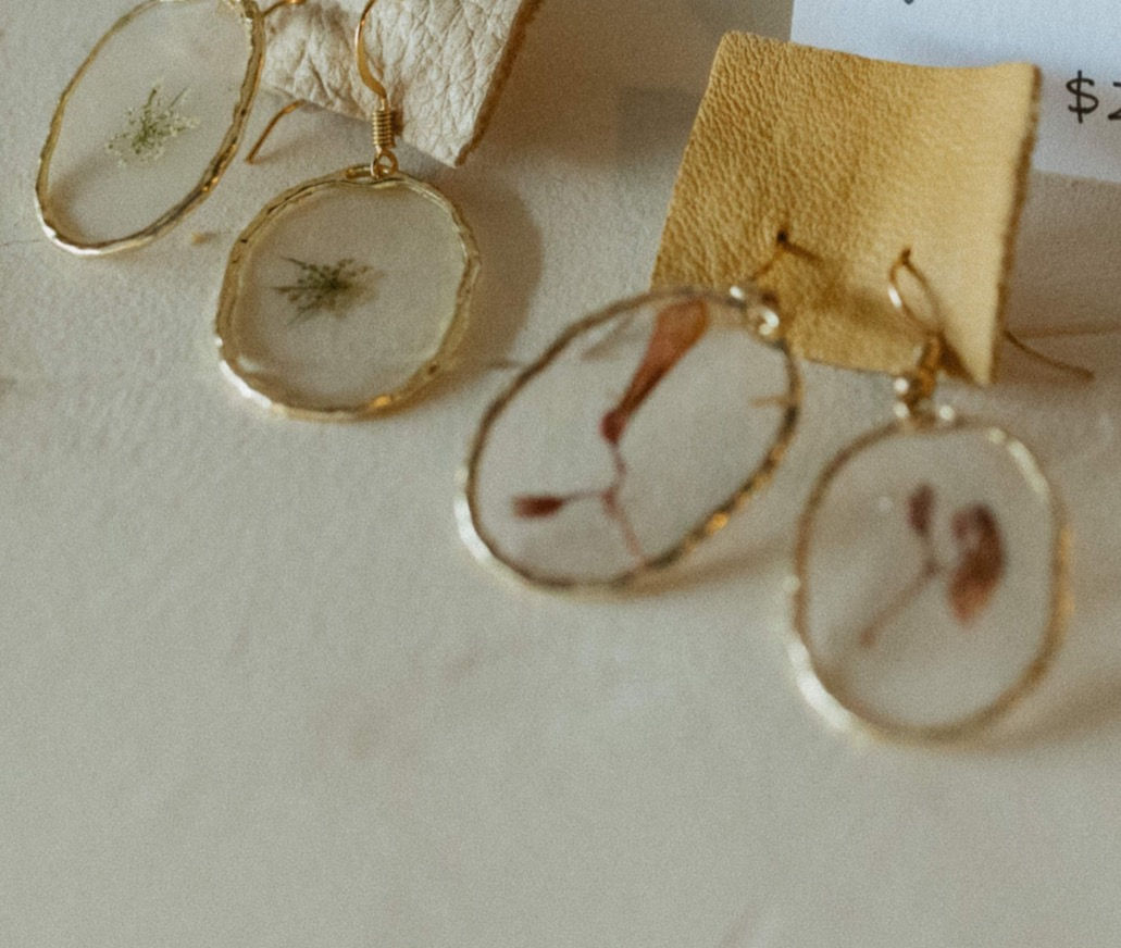 Handmade Dried Floral Earrings