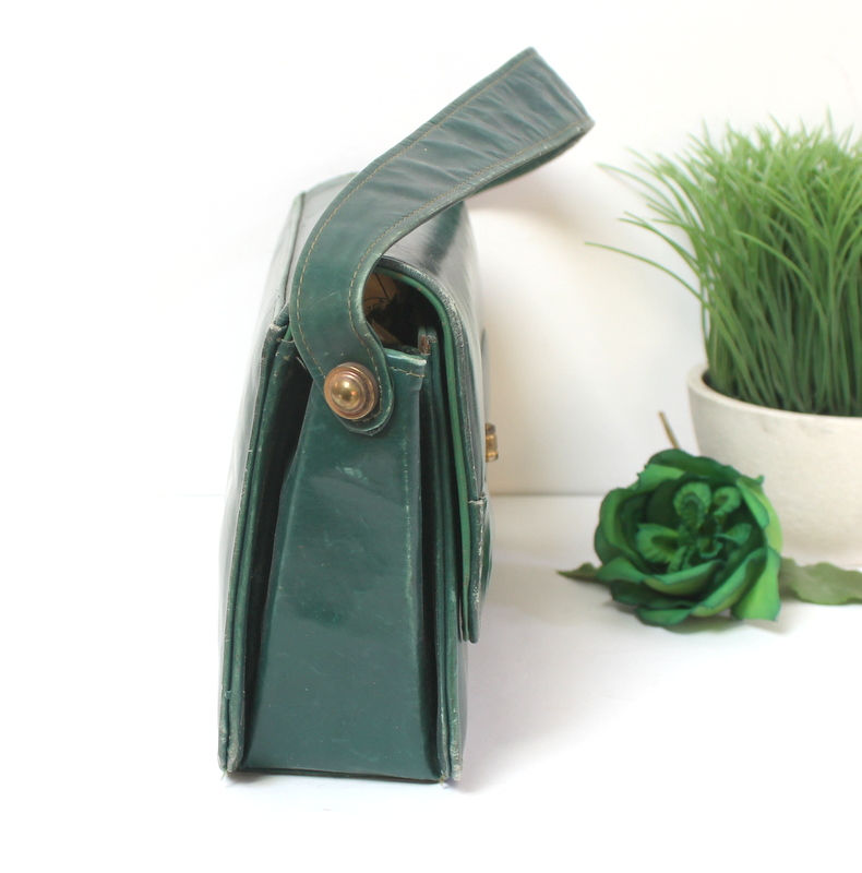 Miniature : Sac ancien en  cuir vert