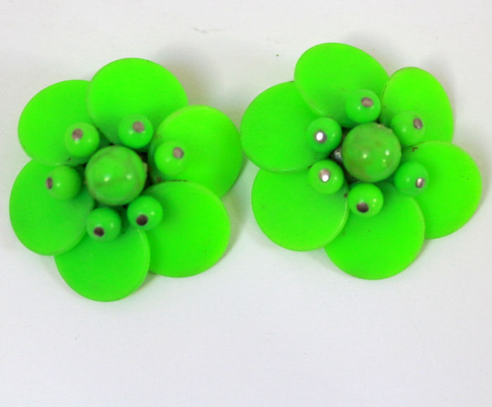 Miniature : Clips grosses fleurs vertes