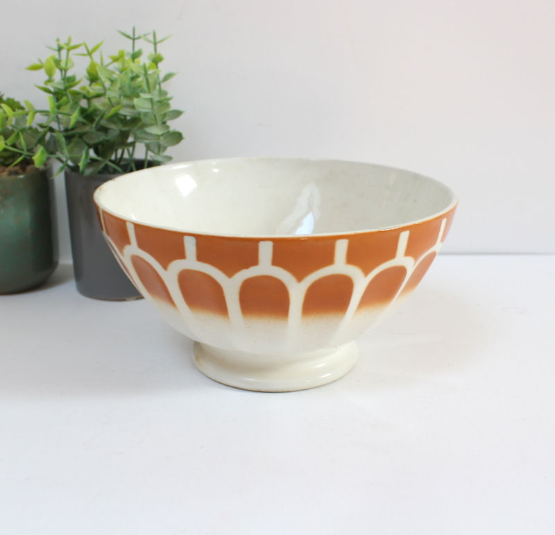 Miniature : Grand bol ancien tons ocres