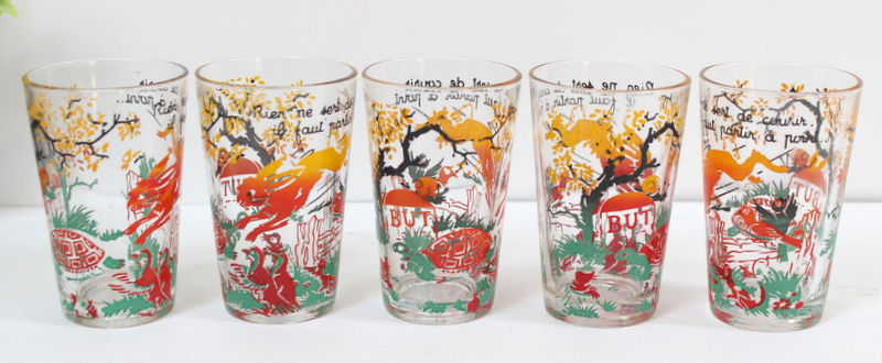 Miniature : 5 verres Fables de La Fontaine