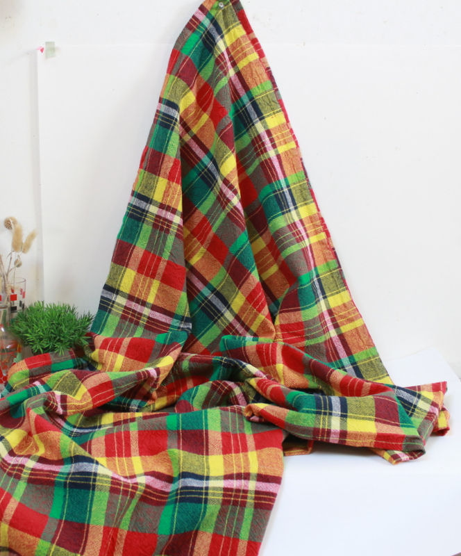 Miniature : Nappe tissée en coton Madras multicolore