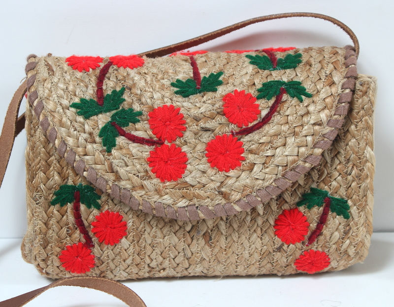Miniature : Sac bohème jute brodé