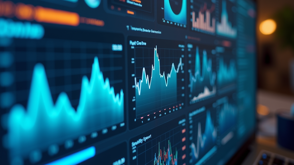 Close-up view of a digital marketing dashboard showing analytics and performance metrics