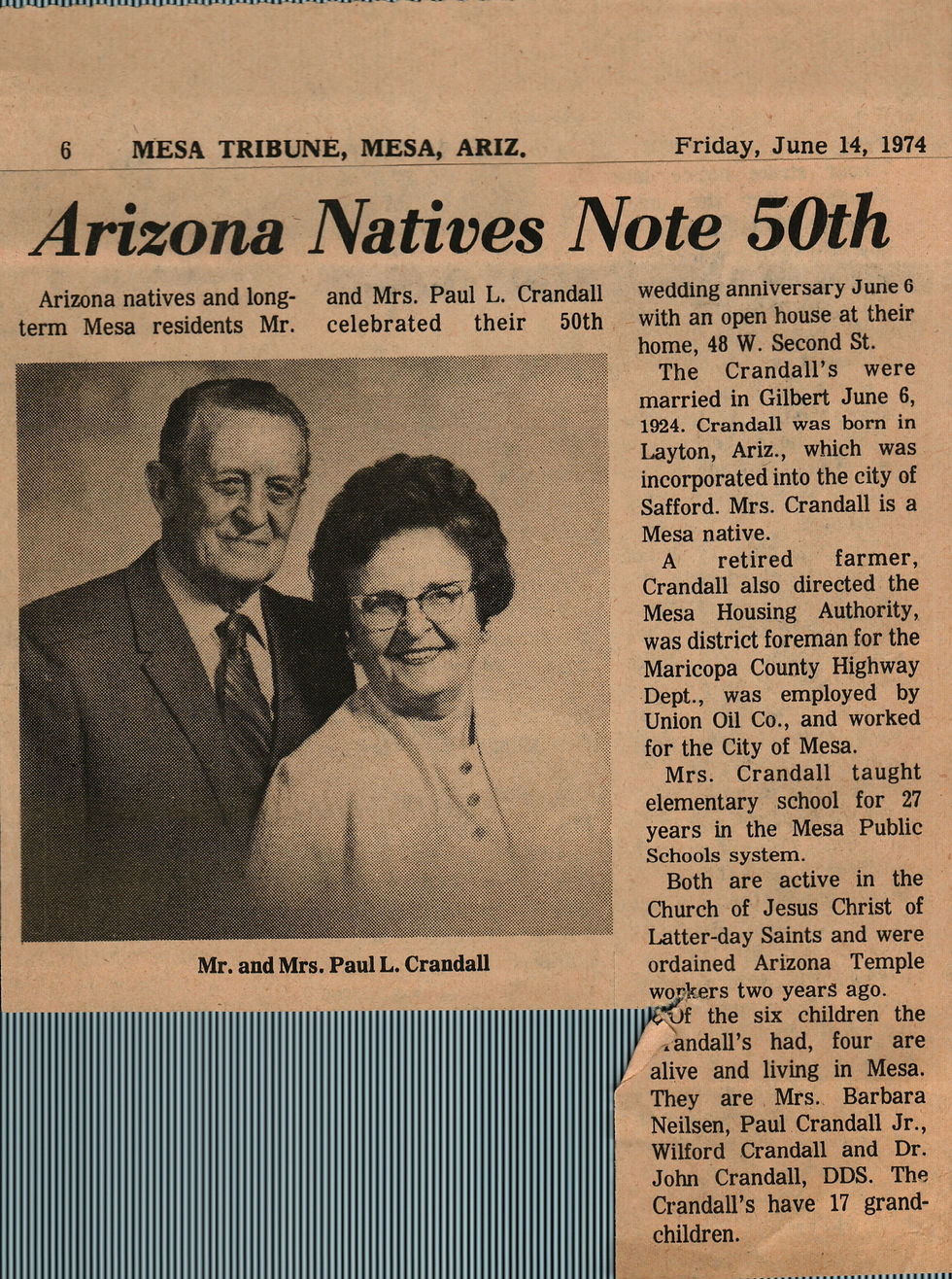 Mesa Tribune article June 14, 1974