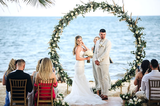 Sunset Beach Wedding Ceremony in Cancun by AbyGrace Weddings