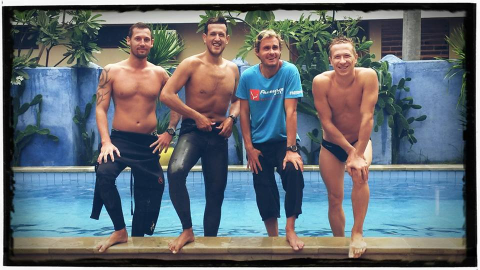 Gary and other instructors at Freedive Gili