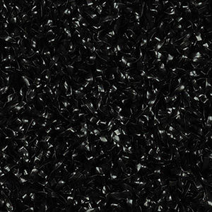 Image montrant un gros plan de la fibre de Gazon Synthétique sur un revêtement de sol Gazon Synthétique Power Turf de finition Noir intense fourni par Sport Surfaces à Casablanca. Idéal pour zones de Cross-Training et haltérophilie, optimisant la résistance extrême à l'usure et le design moderne.`